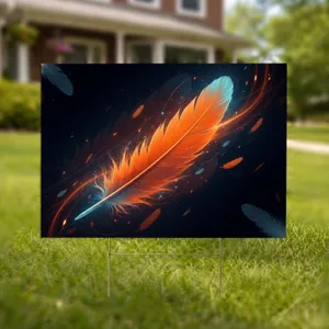 Vibrant Orange Feather Plumage - Nature Lover Home Decor Gift Yard Sign