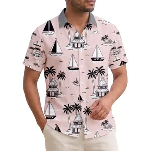 Tropical Palm Trees Beach Houses Sailboats - Island Lifestyle Home Decor Gift Hawaiian Shirt