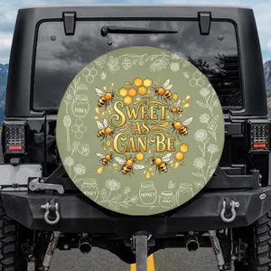 Sweet As Can Be Honey Bee Wildflower Honeycomb - Bee Lover Everyday Gift Spare Tire Cover