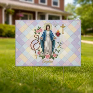 Virgin Mary Sophia Sacred Heart Rosary - Faith Home Decor Gift Yard Sign