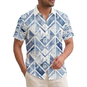 Sea Turtle Honu Ocean Waves Tribal Patterns - Tropical Island Travel Gift for Beach Lovers Hawaiian Shirt