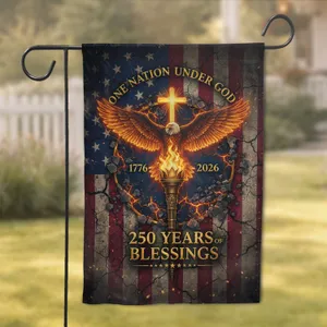 Bald Eagle Cross American Flag - USA 250th Anniversary Independence Day Veteran Gift Garden Flag