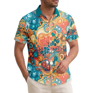 Organic Cellular Forms Swirling Liquid Marbling Amoeba Shapes - Tropical Lifestyle Gift Hawaiian Shirt