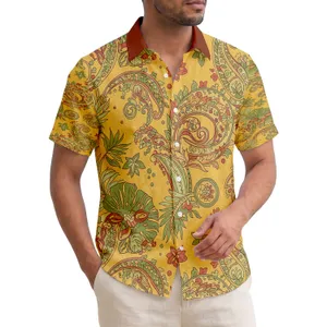 Paisley Scroll Tropical Blossoms Palm Monstera Leaves Seed Pod - Island Home Decor Gift Hawaiian Shirt
