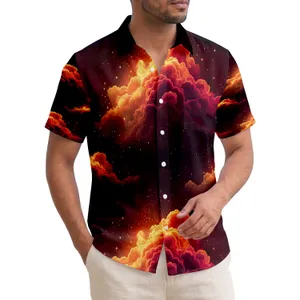 Volcanic Smoke Fiery Sunset Luminous Clouds Sparkling Stars - Tropical Lifestyle Gift Hawaiian Shirt