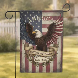 Bald Eagle American Flag 1776-2026 - USA 250th Anniversary Independence Day Gift for Veterans Garden Flag