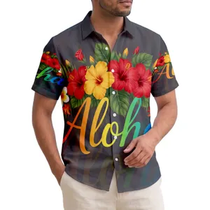Aloha Rainbow Hibiscus Tropical Floral - Home Decor Gift Hawaiian Shirt