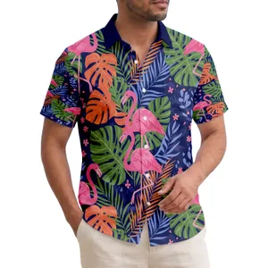 Pink Flamingos Tropical Monstera Leaves Palm Fronds - Tropical Bird Lover Home Decor Gift Hawaiian Shirt