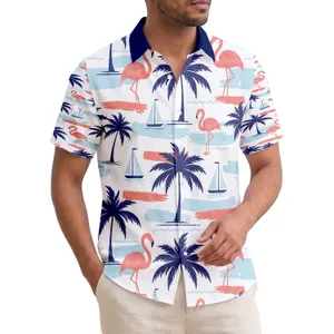 Palm Trees Flamingos Sailboats - Vacation Traveler Home Decor Gift Hawaiian Shirt