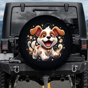 Wide-Eyed Floppy Ear Spotted Puppy - Pet Lover Gift Spare Tire Cover