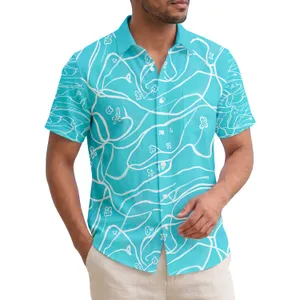 Dynamic Sunlit Ripples on Tropical Turquoise Water - Beach Lover Gift for Summer Travel Hawaiian Shirt