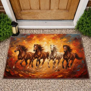 Galloping Wild Horses Swirling Dust Wind - Home Decor Gift for Horse Lover Doormat