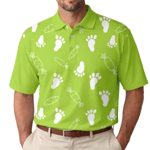 White Cartoon Footprints Carrot Outlines - Garden Lifestyle Gift for Home Gardeners Men's Polo Shirt