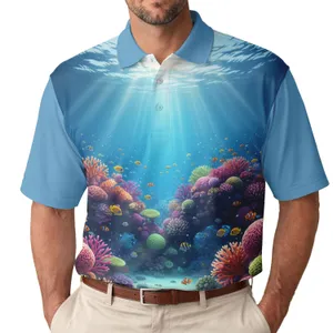 Vibrant Coral Reef Fish Underwater Scene - Ocean Lover Gift Men's Polo Shirt
