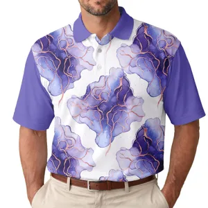 Swirling Fluid Metallic Veins - Versatile Everyday Style Men's Polo Shirt