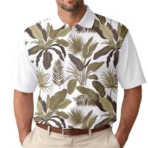 Tropical Palm Leaf Foliage - Outdoor Lifestyle Gift for Nature Lover Men's Polo Shirt