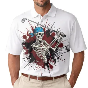 Skeleton Golfer Bandana Skull Crossbones - Golf Lover Sports Fan Gift Men's Polo Shirt