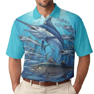 Blue Marlin Swordfish Predatory Fish Deep Ocean - Ocean Lover Angler Gift Men's Polo Shirt