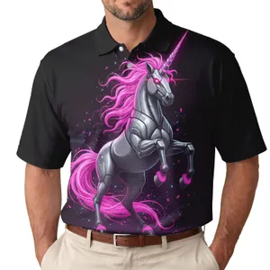 Cybernetic Unicorn - Powerful Cyberpunk Gift for Sci-Fi Lovers Men's Polo Shirt