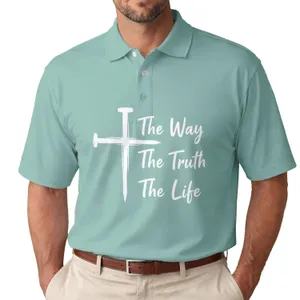 Christian Cross The Way Truth Life - Faith Inspiration Gift Men's Polo Shirt