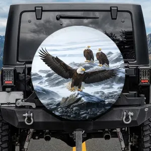 Majestic Bald Eagles Arctic Landscape - Wildlife Lover Gift Spare Tire Cover