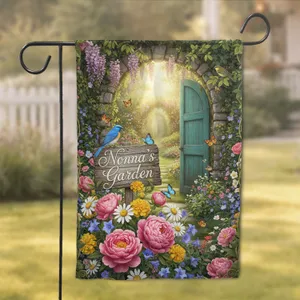 Custom Name Garden Sign Bluebird Flowers - Garden Lover Home Decor Gift Garden Flag