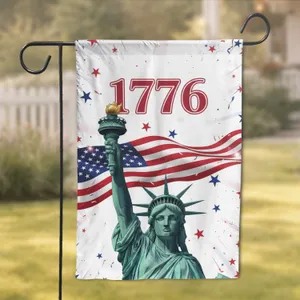 Statue of Liberty American Flag 1776 - Independence Day Gift for Veterans Garden Flag