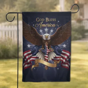 American Bald Eagle Cross Flag 250th Anniversary - Independence Day Gift for Veterans Garden Flag