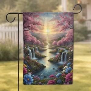 Dream Wonderland Fantasy Landscape Cherry Blossom - Home Decor Gift for Garden Lover Garden Flag