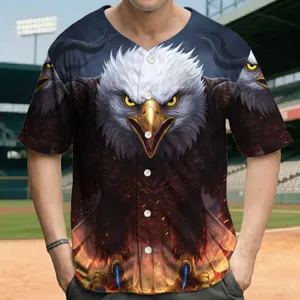 Aggressive Bald Eagle Bright Eyes Golden Beak Fiery Smoke - Wildlife Lover Gift Baseball Jersey