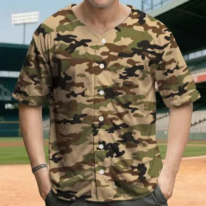 Classic Woodland Camouflage Adventure Wear for Tactical Enthusiasts Baseball Jersey