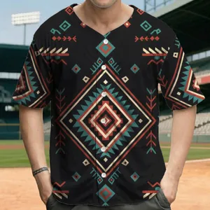 Southwestern Diamond Tribal Arrow Culture Symbols - Versatile Everyday Lifestyle Gift Baseball Jersey