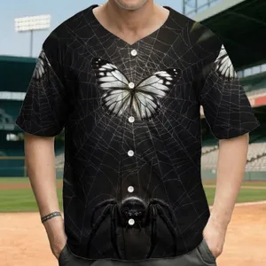 White-Winged Butterfly Dark Veins Spider Web Spider - Everyday Wear Gift for Wildlife Lovers Baseball Jersey