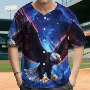 Bald Eagle Cosmic Flight Celestial Forest - Wildlife Lover Gift Baseball Jersey