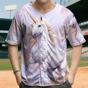 Majestic White Unicorn Pastel Cloud Sky - Fantasy Lover Gift Baseball Jersey