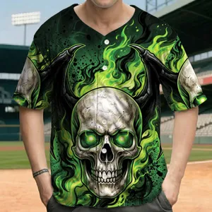 Neon Green Skull Demon Wings 'I Pissed You Off' Quote - Dark Fantasy Gift Baseball Jersey