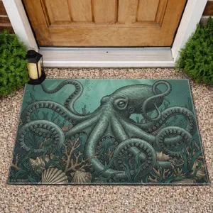 Deep Sea Kraken Octopus Underwater Scene - Home Decor Gift for Sea Life Lover Doormat