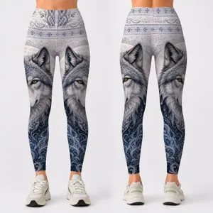 Arctic Wolf Nordic Mythology Snow Moon Style For Winter Yoga And Cozy Outings For Women Leggings