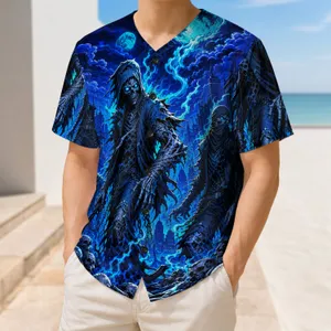 Electric Blue Zombie City Moon Scene For Halloween Streetwear Fans And Horror Lovers Baseball Jersey