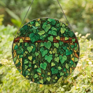 Hanging Ivy Stained Glass Window Accent for Cottagecore Garden Lovers and Home Decor Stained Glass Suncatcher