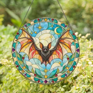 Bat Halloween Window Decor For Gothic Nature Lovers And Autumn Home Accent Gifts Stained Glass Suncatcher