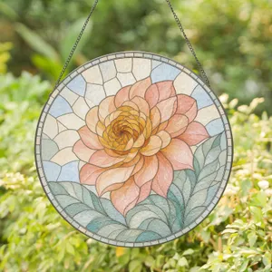 Dahlia Bloom Design for Mother's Day Gift and Home Decoration Stained Glass Suncatcher
