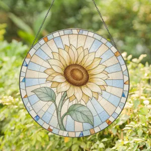 Loving Sunflower Bloom Design for Mothers Day Gift for Mom Her Garden Accent Stained Glass Suncatcher