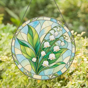 Lily Of The Valley Botanical Accent For Bright Garden Decor And Cottage Home Gifts Stained Glass Suncatcher