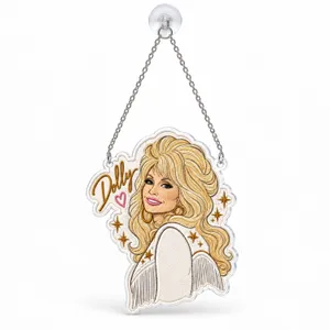 Dolly Parton Cowgirl Portrait for Country Music Christmas Decor and Holiday Gifts Custom Shape Window Hanging Acrylic Ornament