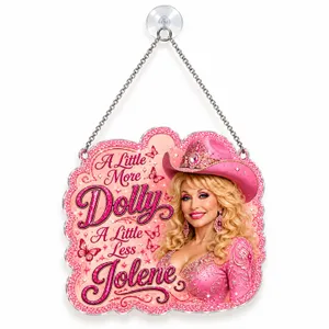 Dolly Parton Pink Country Music Tribute Memorial Keepsake Gift for Fans and Collectors Custom Shape Window Hanging Acrylic Ornament