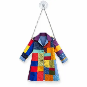 Colorful Patchwork Coat Christmas Keepsake For Holiday Tree Decor And Music Lovers Custom Shape Window Hanging Acrylic Ornament