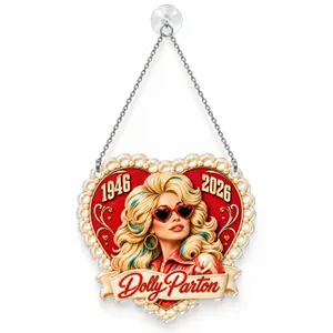 Dolly Parton Heart Holiday Keepsake For Country Music Fans And Retro Christmas Decor Custom Shape Window Hanging Acrylic Ornament