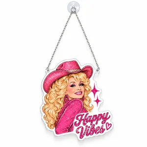 Dolly Parton Happy Vibes Tribute for Country Music Fans and Cheerful Holiday Giving Custom Shape Window Hanging Acrylic Ornament