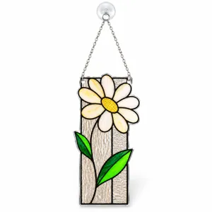 Daisy Stained Glass Floral Accent for Cottage Decor and Sunlit Garden Lovers Custom Shape Window Hanging Acrylic Ornament